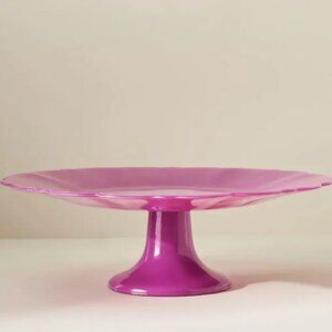 Anthropologie Large Alley Cake Stand Soda Glass Pink